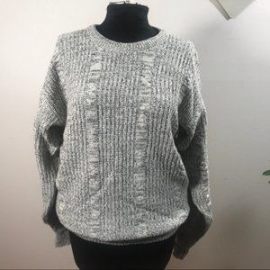 Vintage Gray Crewneck Sweater - Heathered Knit